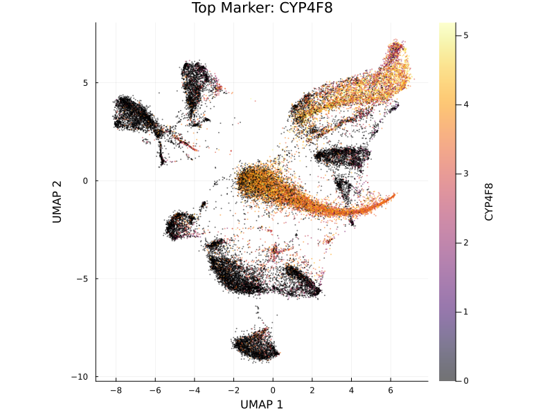 CYP4F8 expression across cells